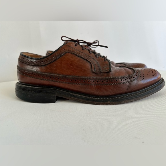VTG JC Penny’s O’Sullivans Men’s Brogue Dress Shoes Wingtip Size 9 Tan Leather - Picture 5 of 15